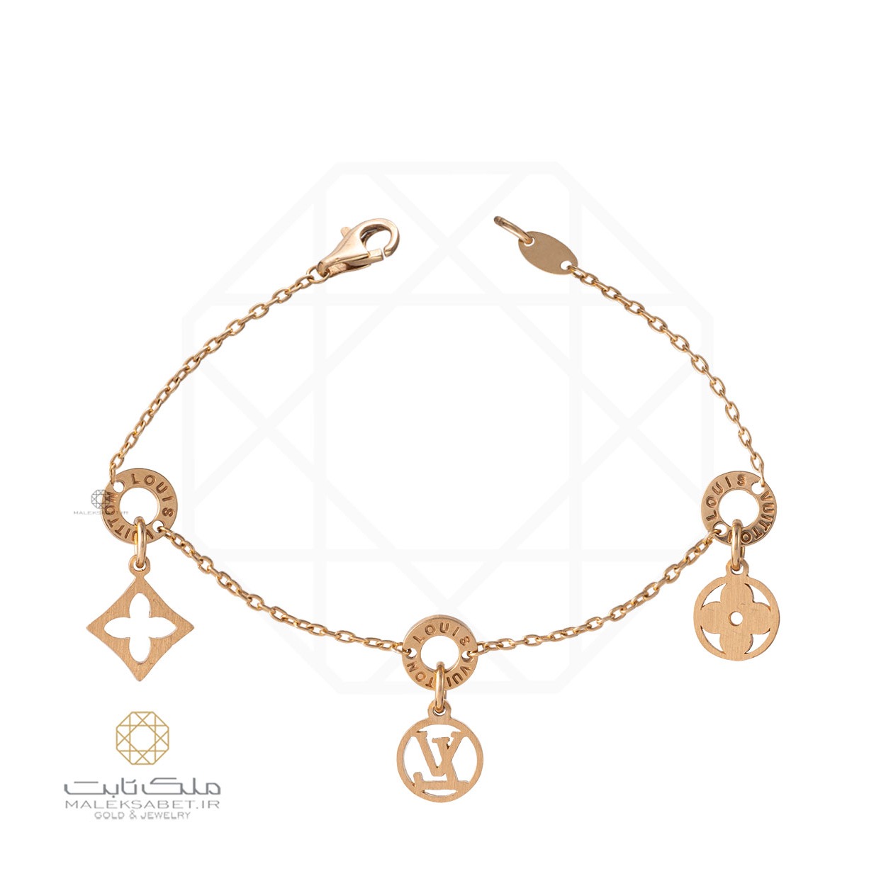 دستبند طلا زنجیری طرح لویی وبتون کد 1105