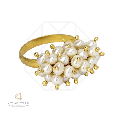 انگشتر طلا مروارید خوشه کد 3064