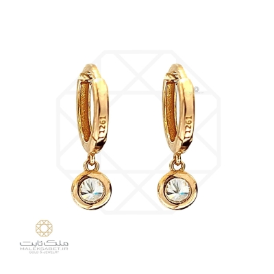گوشواره طلا کلیپسی تک نگین کد 2858