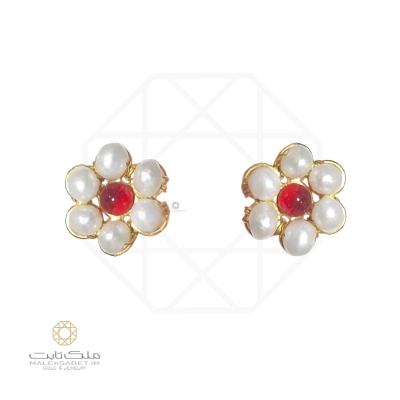 گوشواره طلا گل آذین کد 3177