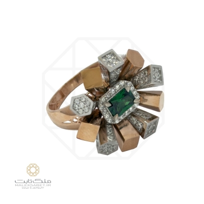 انگشتر طلا طرح زمرد کد 3164
