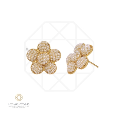 گوشواره طلا مروارید هفت گل میخی کد 685